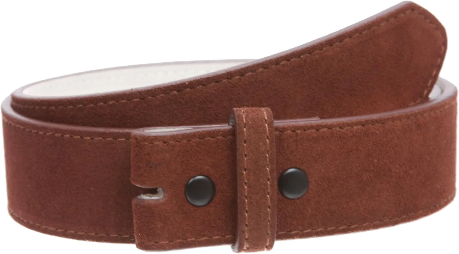 1 1/2" Snap On Suede Leather Belt Strap