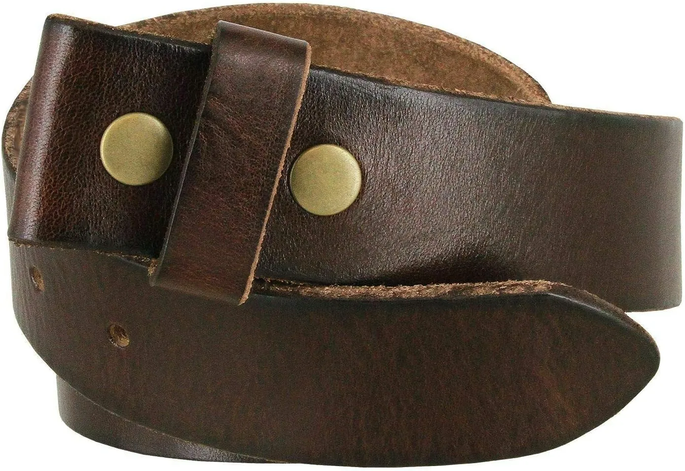100% One-Piece Full Grain Leather Belt Straps with No Slot Hole/Slot Hole/Heavy-Duty, Multi Options 1-1/2" (38mm) Wide