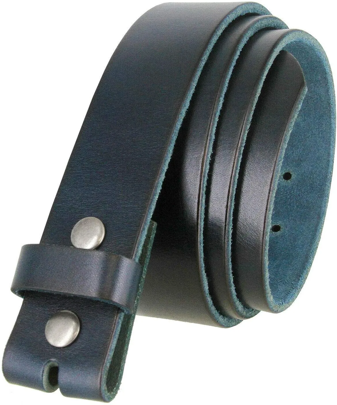 100% One-Piece Full Grain Leather Belt Straps with No Slot Hole/Slot Hole/Heavy-Duty, Multi Options 1-1/2" (38mm) Wide