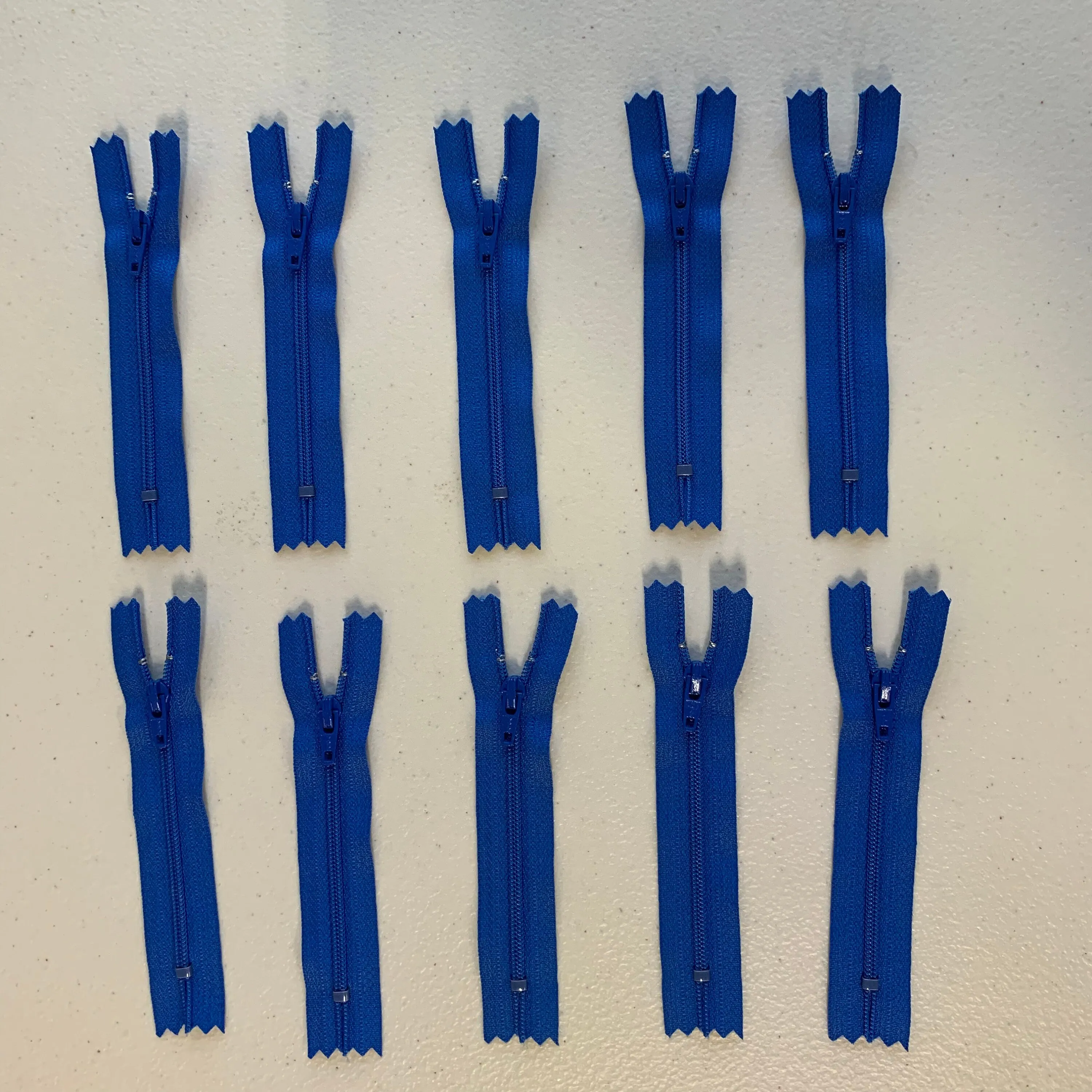 10pc Royal Blue YKK nylon zipper
