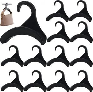 12 Pcs Purse Hanger Hook Acrylic Black Bag Tie Handbag Belt Hanger Closet Organizer Storage Handbags Tote Holder for Storing Handbags Satchels