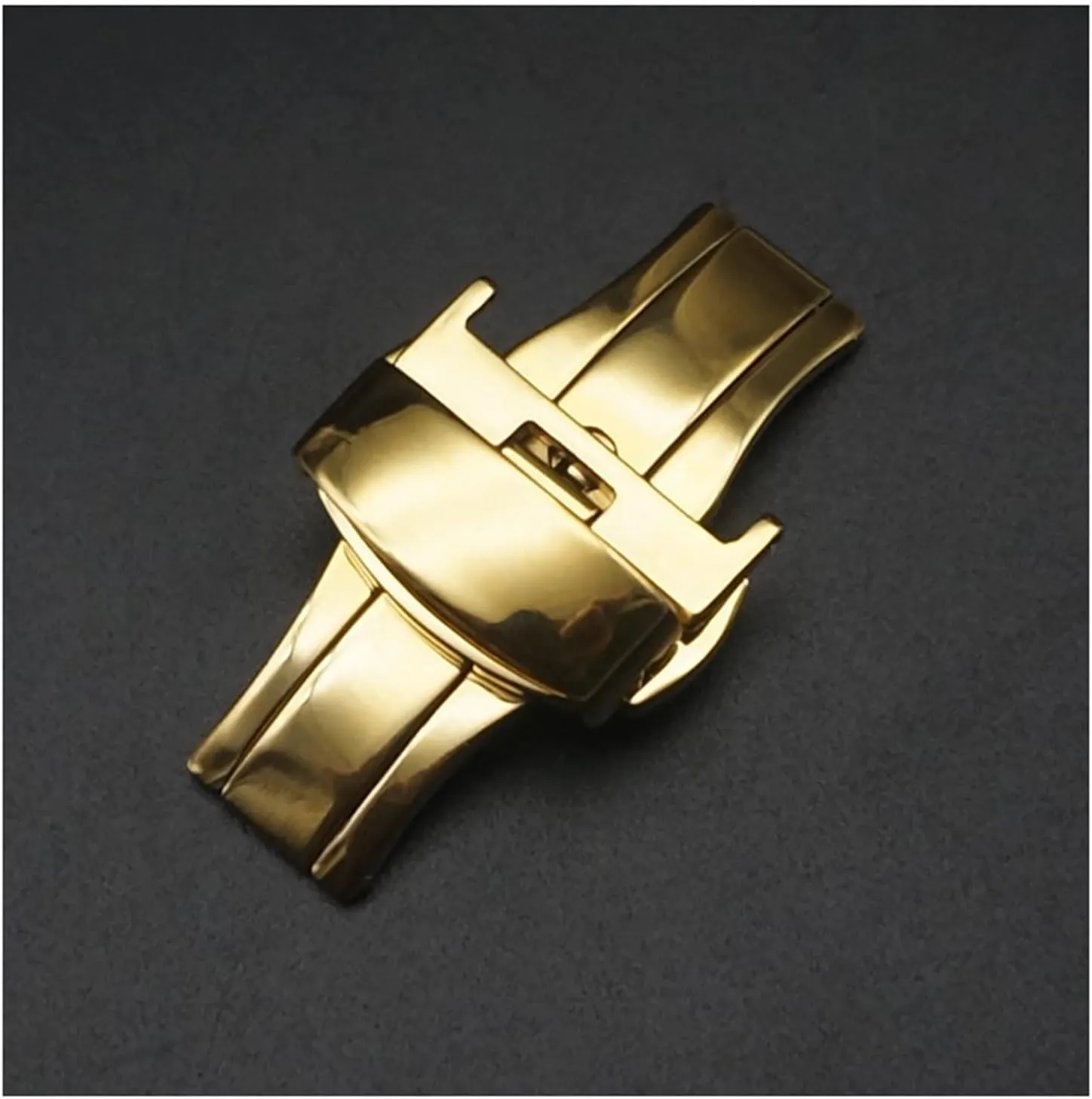 12mm 14mm 16mm 18mm 20mm High Grade Butterfly Buckle Double Press Exquisite Stainless Steel Belt Buckle Unisex Accessories Watch mouth