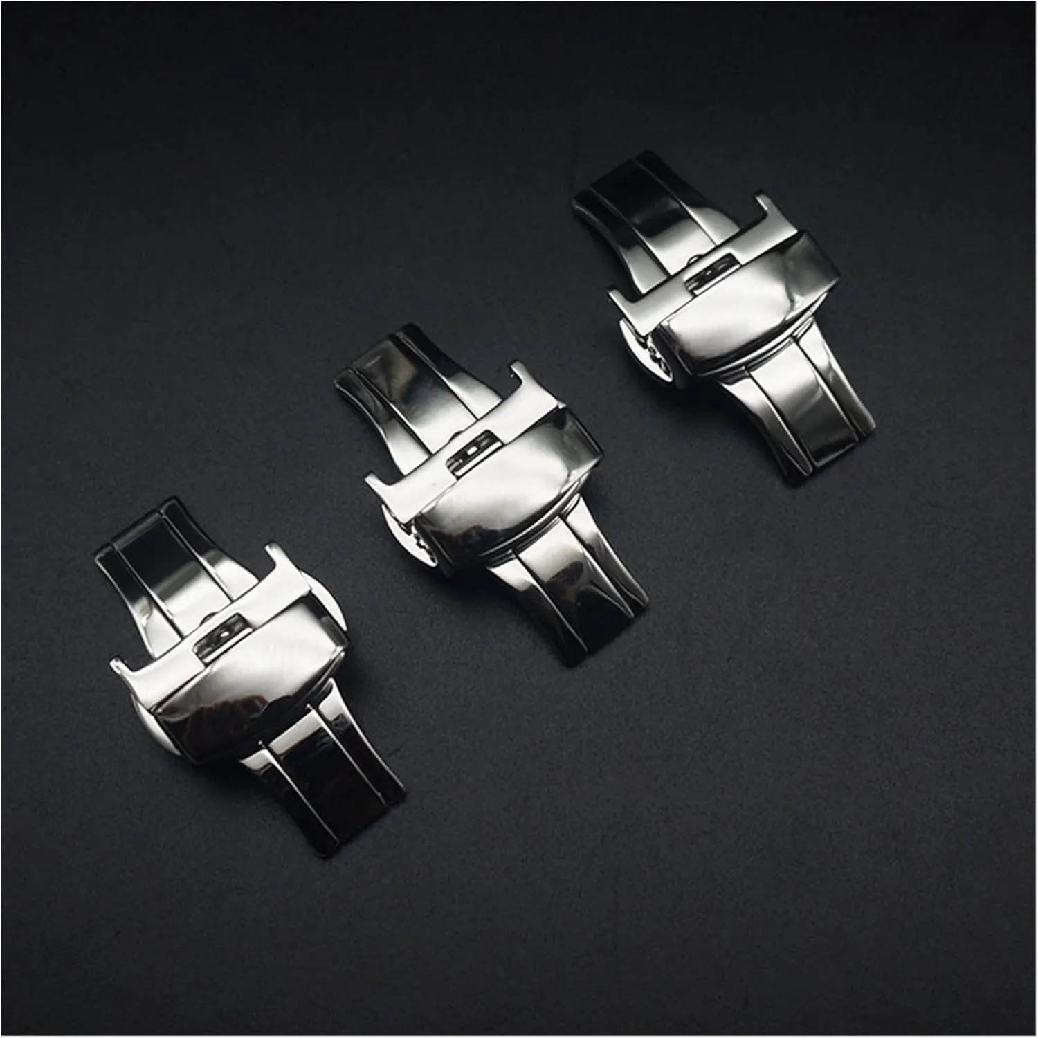 12mm 14mm 16mm 18mm 20mm High Grade Butterfly Buckle Double Press Exquisite Stainless Steel Belt Buckle Unisex Accessories Watch mouth