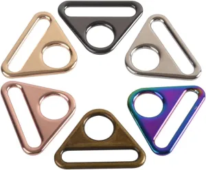 1.5inch Triangle Buckle Adjuster D Ring Purse Bag Strap Loop Bag Hardware Accessories for Making Handbag Backpack Luggage 6pcs (Bronze)