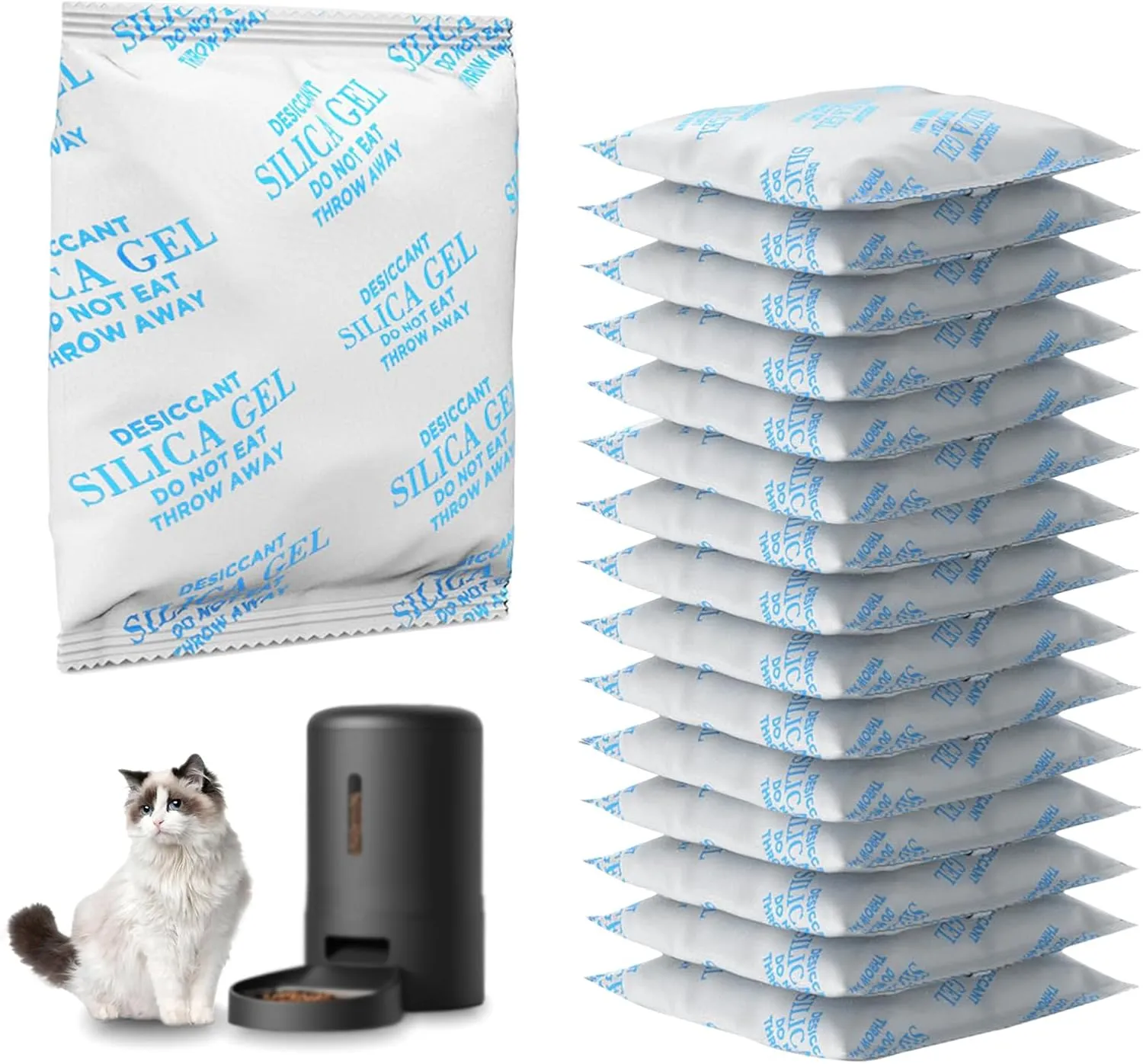 16 Pack Pet Food Desiccant Bag Compatible with PETLIBRO/PETKIT Automatic Cat Feeder, Desiccant Packs Replacement for Dog Treat Container/Automatic Pet Feeder, Keep Pet Food Fresh