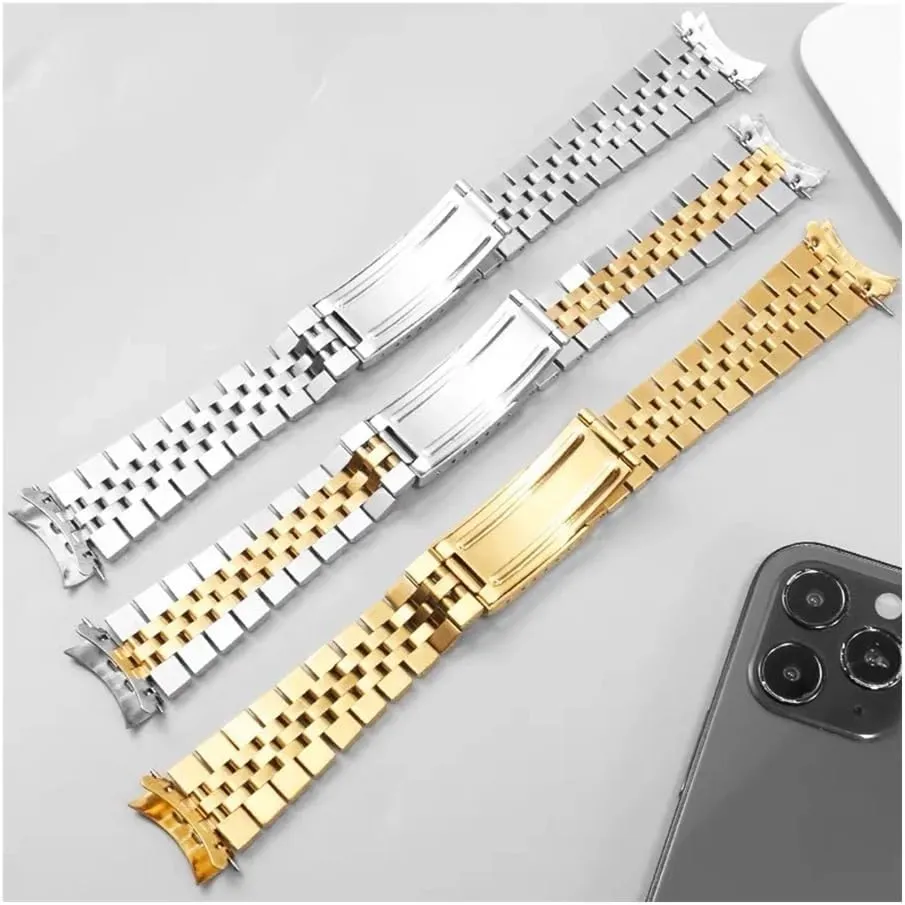 18mm 19mm 22mm 20mm Stainless Steel Strap fit for Rolex Metal Solid Band fit for Samsung Watch 4 Gear S3 S2 fit for Huawei GT 2Pro Bracelet