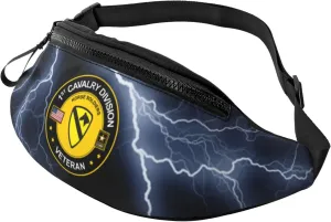 1st Cavalry Division Veteran Crossbody fanny pack for men and women, ideal for travel, sports and running