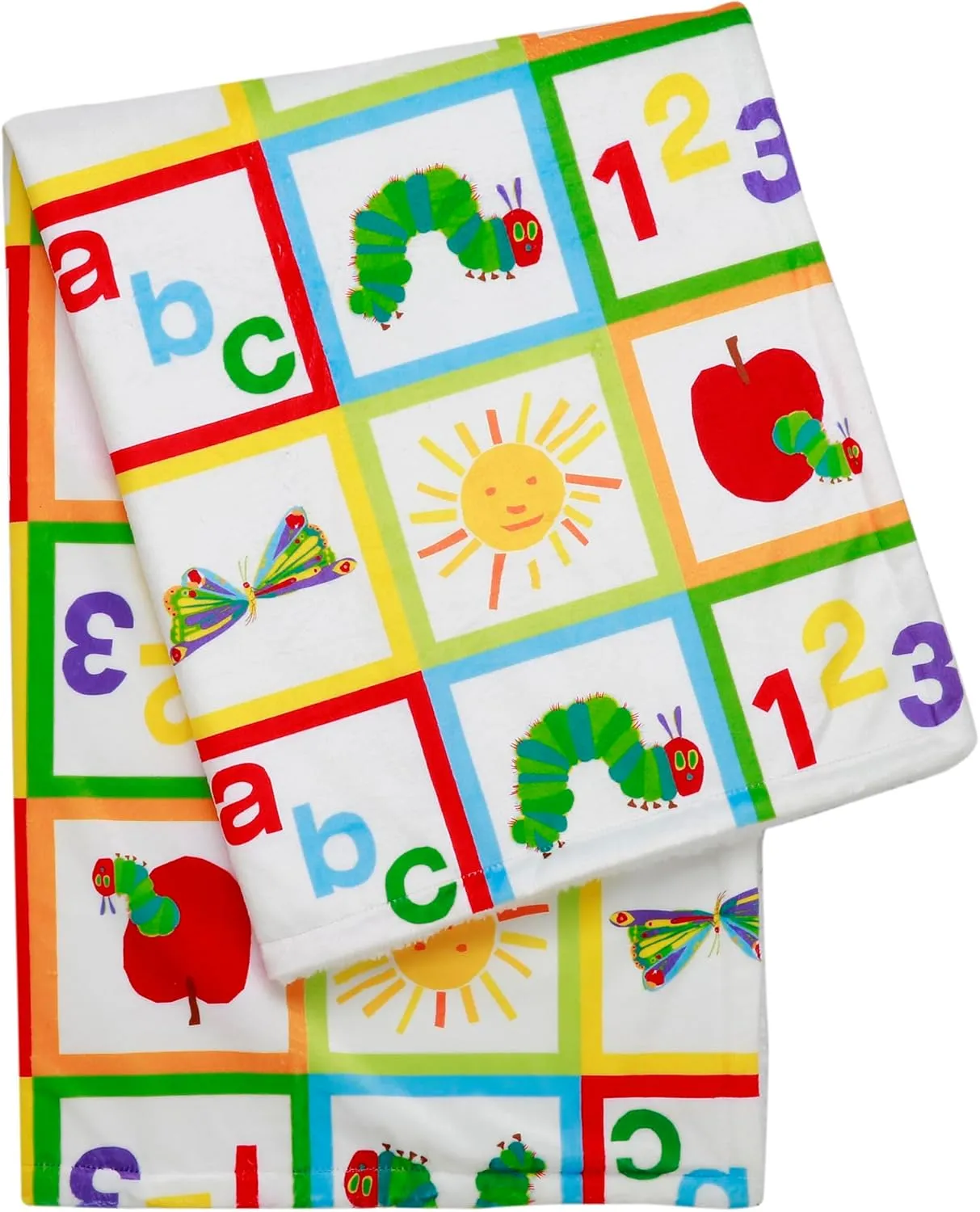 2 Ply Plush Baby Blanket, Reversible World of Eric Carle The Very Hungry Caterpillar Print (Multi-Colored, 30 in. x 40 in.)