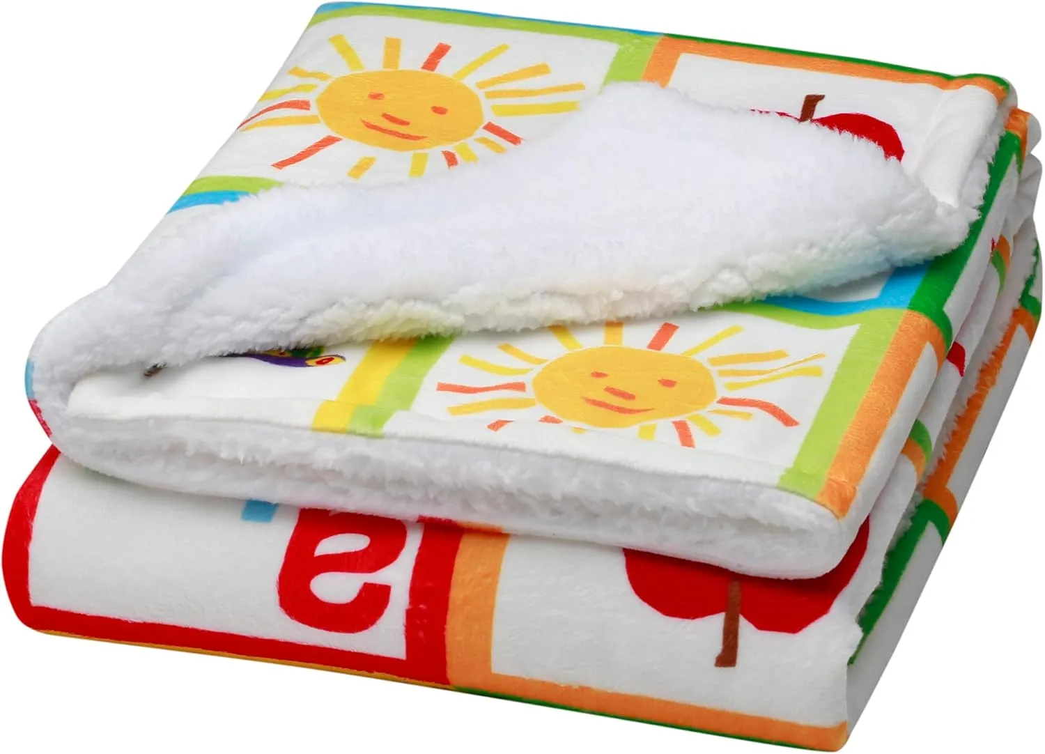 2 Ply Plush Baby Blanket, Reversible World of Eric Carle The Very Hungry Caterpillar Print (Multi-Colored, 30 in. x 40 in.)