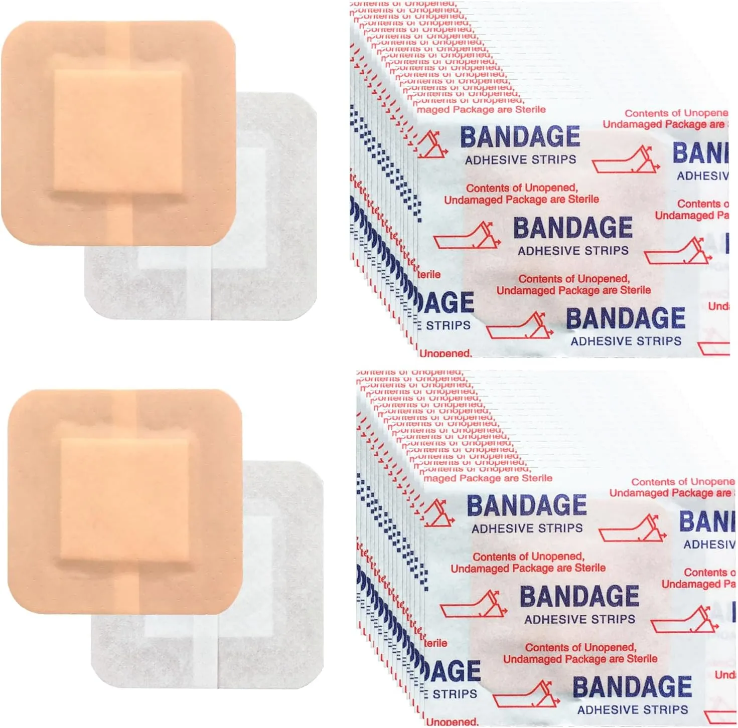 200 Pcs Adhesive Spots Bandages 1.5"*1.5" Square Adhesive Bandages Beige Skin Flexible Bandage for Wound Care and Hides Skin Spots Ideal for Small Incisions