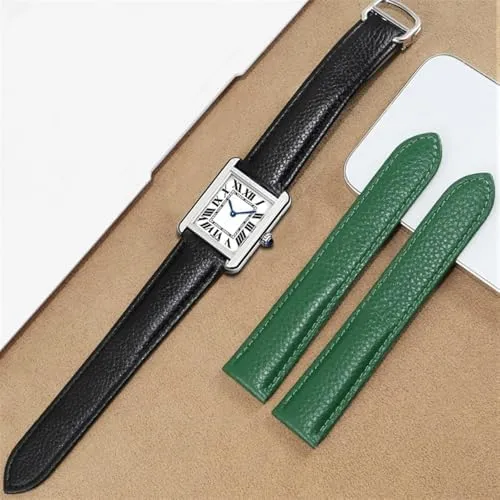 20mm 22mm 23mm Watch Band for Cartier Tank Solo Men Lady Deployant Clasp Watch Strap Genuine Leather Soft Watch Bracelet Belt