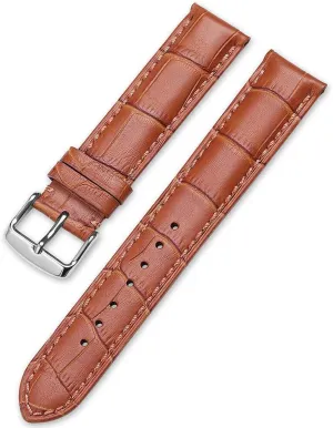 20mm Genuine Leather Watch Band Strap Fits Accutron Bracelet Light Brown