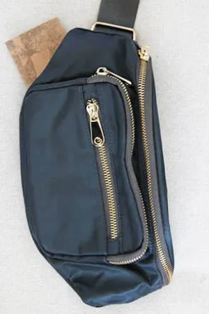 210C Midnight - Everyday Glam Fanny Pack - Nylon with Gold zippers