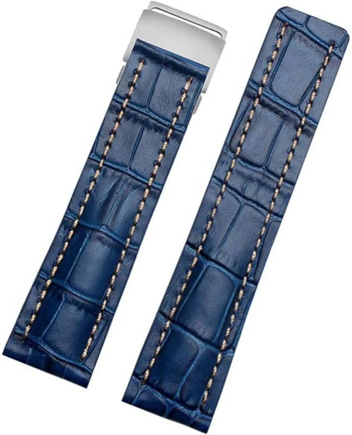 22mm 24mm Genuine Leather Strap Watch Band for Breitling Mens Watch Cow Leather Bracelet with Deployment Buckle