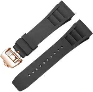 25mm-20mm Rubber Watchband Fit for Richard Mille RM011 Series Bracelet Screw Style Men Watch Strap