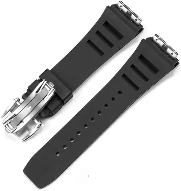 25mm-20mm Rubber Watchband Fit for Richard Mille RM011 Series Bracelet Screw Style Men Watch Strap