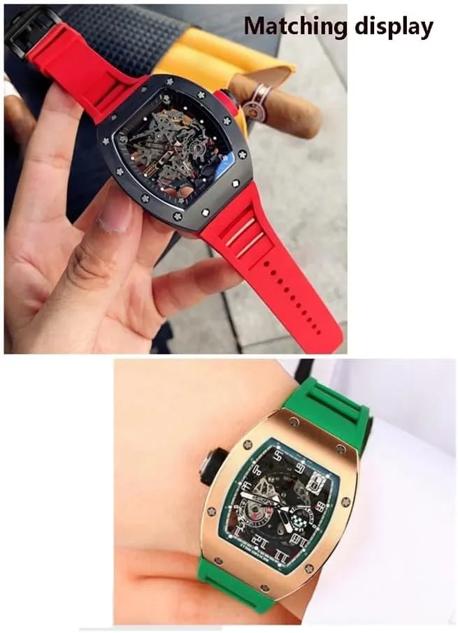 25mm-20mm Rubber Watchband Fit for Richard Mille RM011 Series Bracelet Screw Style Men Watch Strap