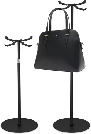 2pack Purse Display Stand,Tabletop Adjustable Hook Handbag Display Stand,X Shaped Metal Scarf Purse Display Stand,for Home or Store (black)