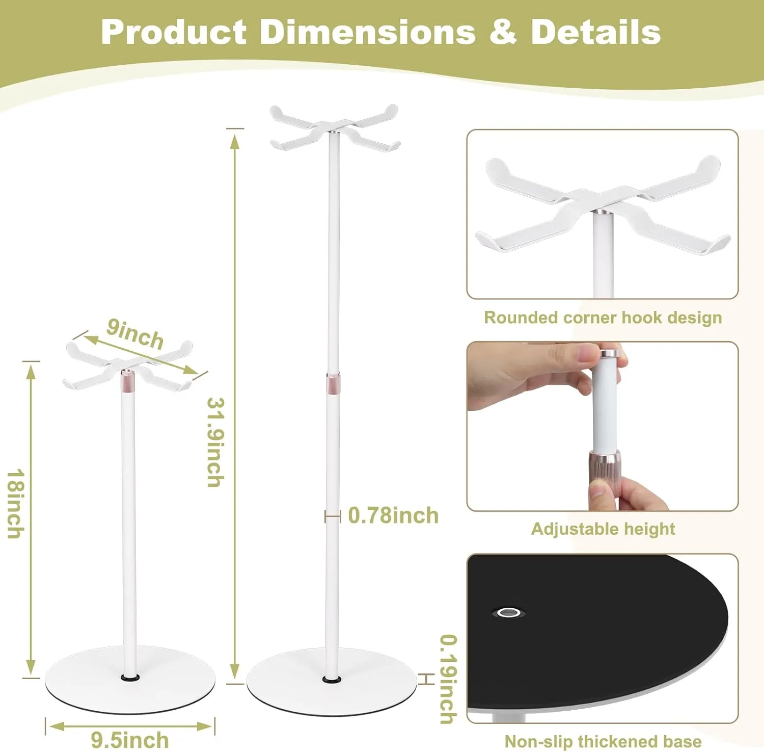 2pack Purse Display Stand,Tabletop Adjustable Hook Handbag Display Stand,X Shaped Metal Scarf Purse Display Stand,for Home or Store (white)