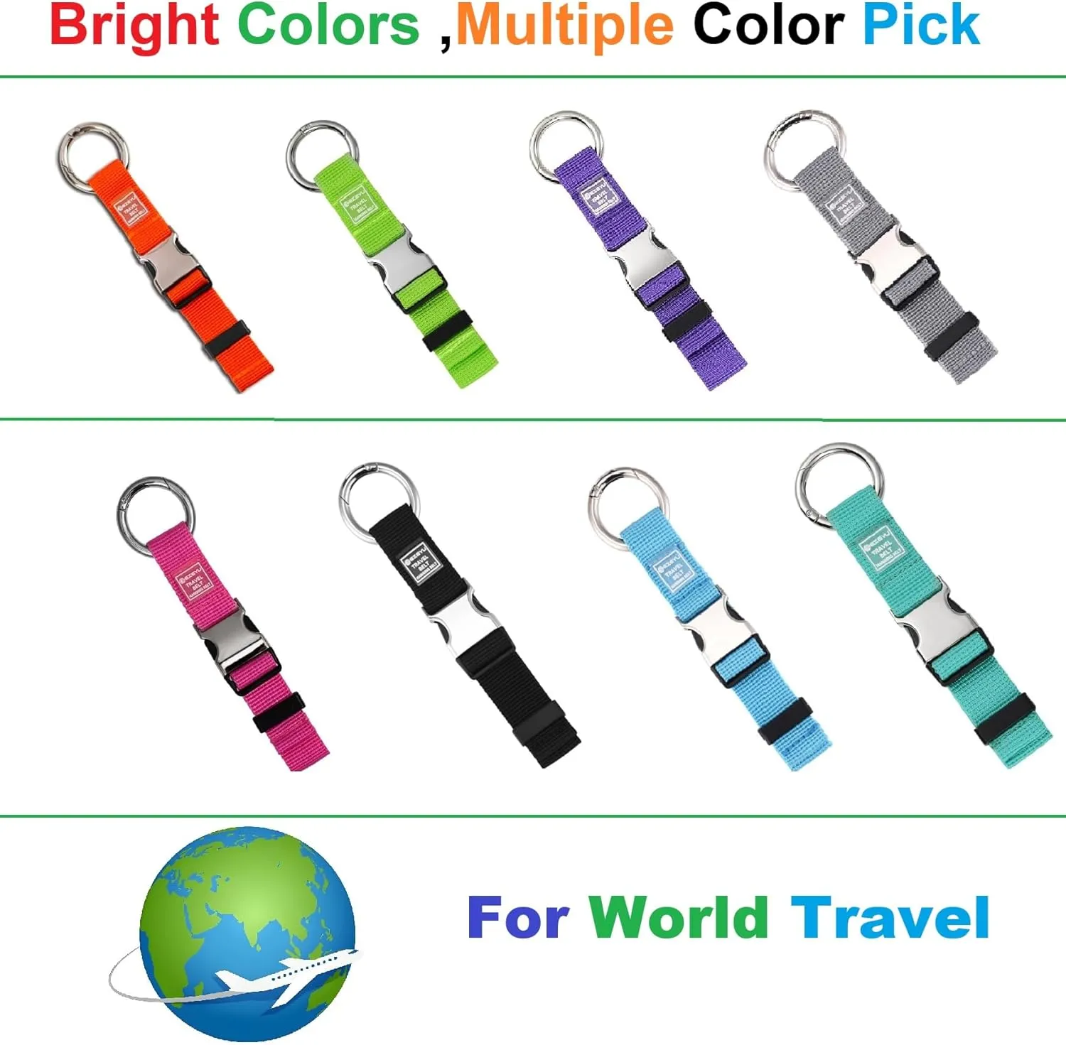 2PCS Heavy Duty Add a Bag Luggage Straps Jacket Gripper,Carry-on Luggage Belt Baggage Suitcase Straps Belts Travel Accessories(Green)