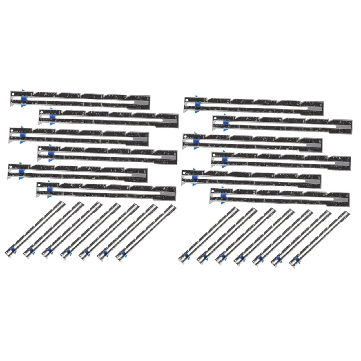 2sets Sewing Gauge Fabric Sliding Gauge Button Sewing Ruler Quilting Ruler Measuring Craft Tool 12pcs*2