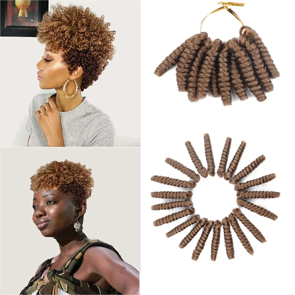 3 Packs Saniay Curl Crochet Braids Short Crochet Braiding Bouncy Twist Spiral Curls Jamaican Twist Hair Extensions 20 Strands/Pack (27, 6 * 10 inch)