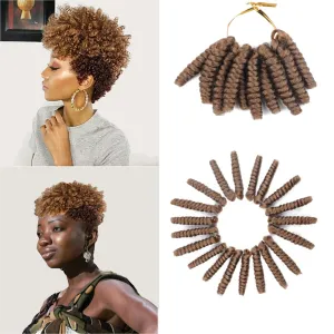 3 Packs Saniay Curl Crochet Braids Short Crochet Braiding Bouncy Twist Spiral Curls Jamaican Twist Hair Extensions 20 Strands/Pack (27, 6 * 10 inch)
