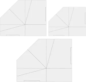 3 Pcs DIY Fabric Foldable Food Basket Sewing Template, 8/10/12 Inch Handbag Quilting Template, Reusable Folding Basket, Creative Patchwork Stencils Basket Bag Template Sewing Ruler for DIY Bag Making