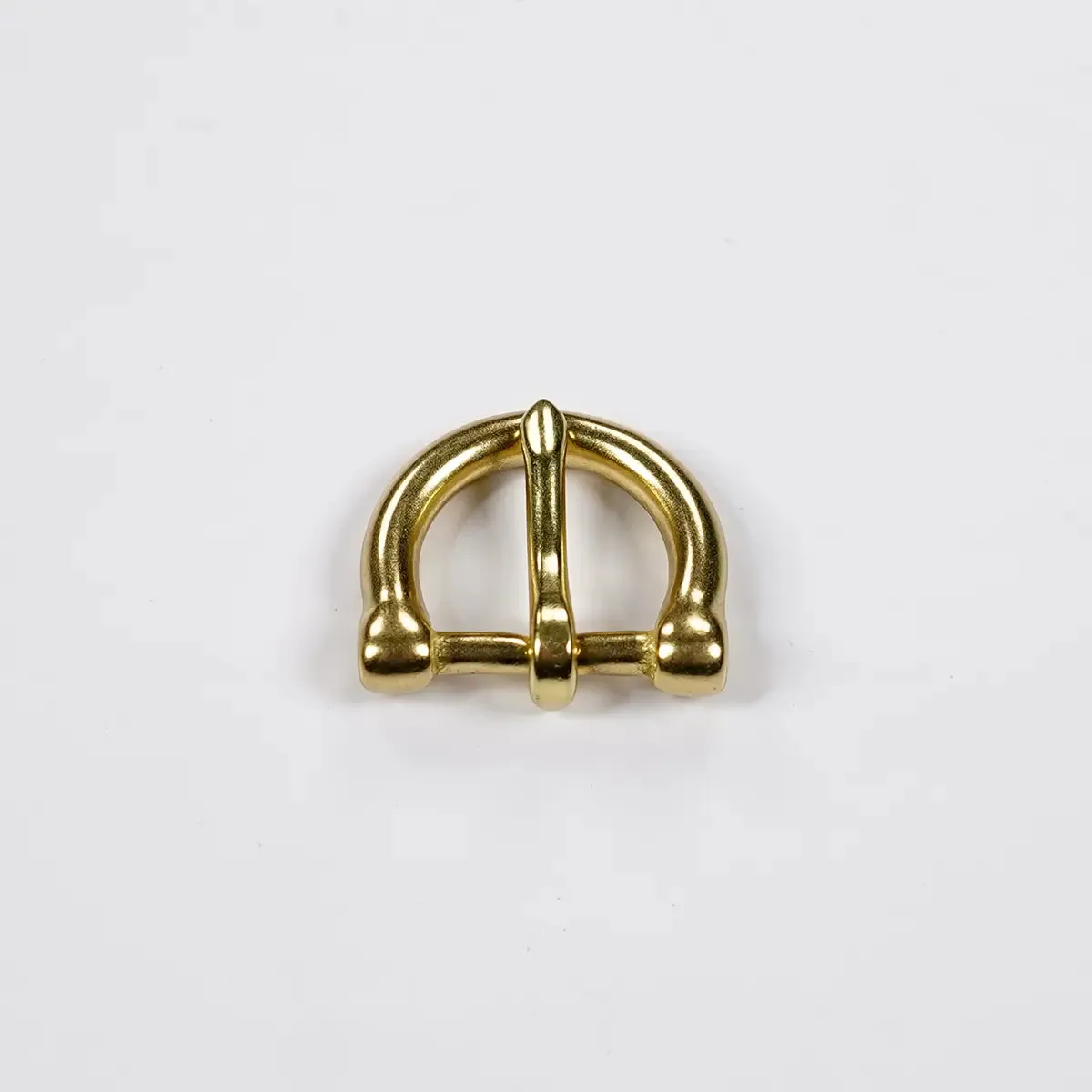 3/4 Inch Solid Brass Round Heel Bar Buckle