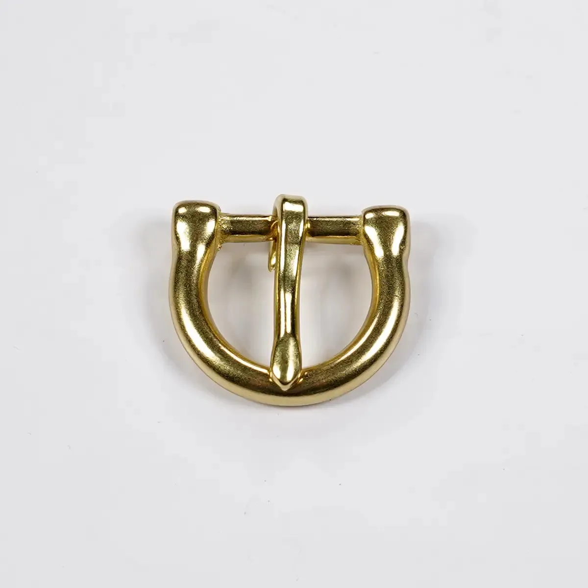 3/4 Inch Solid Brass Round Heel Bar Buckle