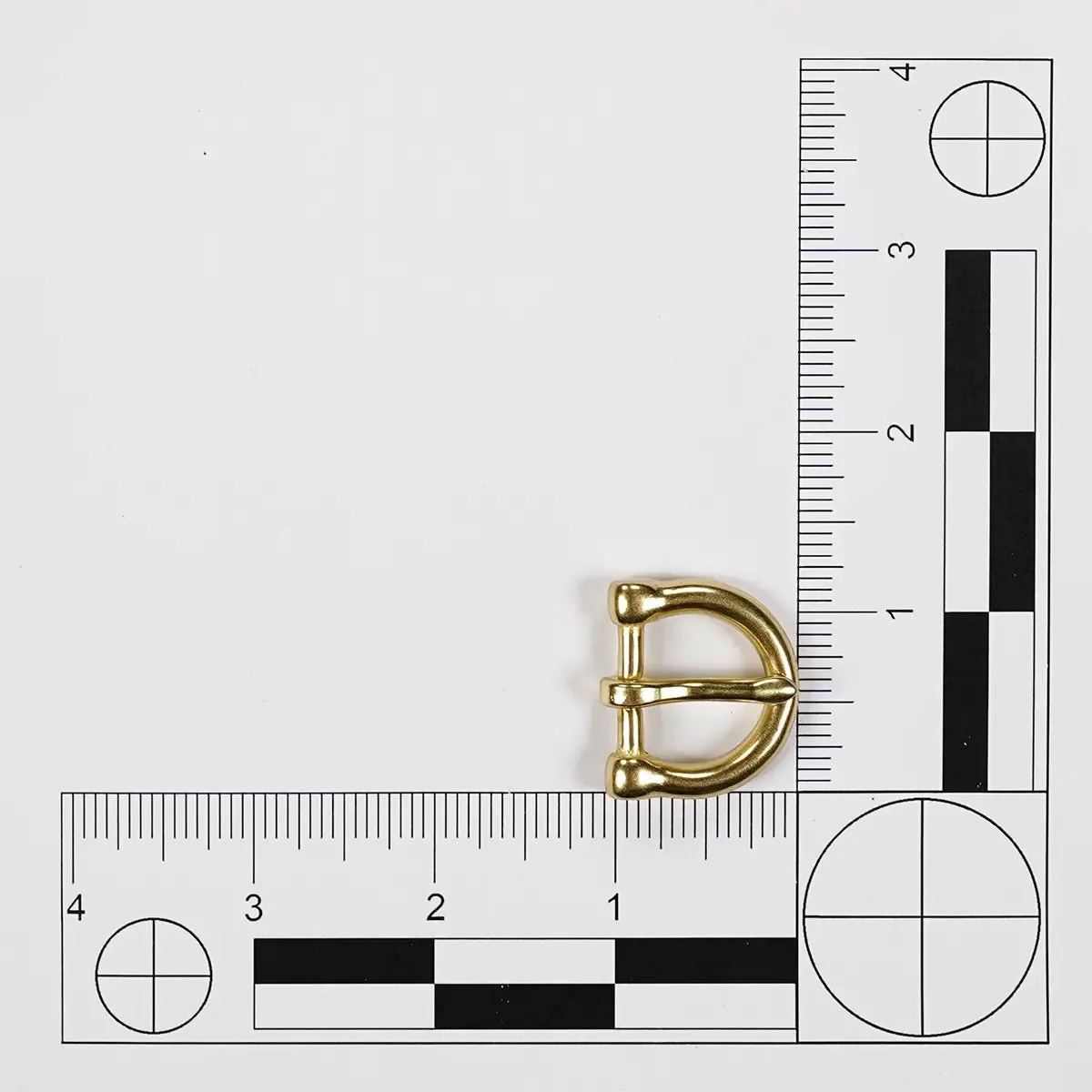 3/4 Inch Solid Brass Round Heel Bar Buckle