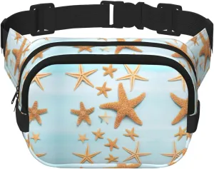 3D Beautiful Maritime Summer Print Square Double Layer functionality Waist Bag Unisex Crossbody Pack Travel Workout
