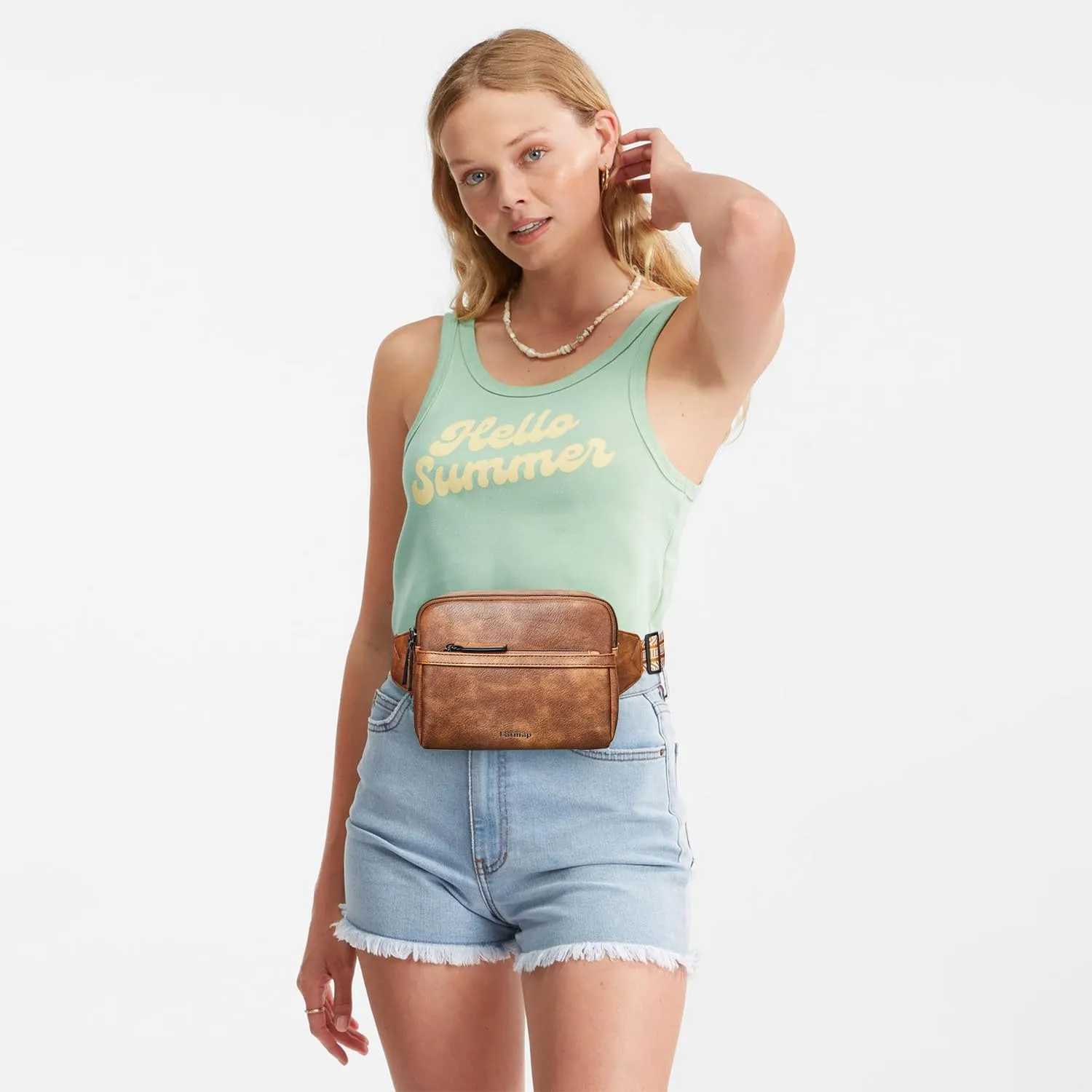 3L Fanny Packs Belt Bag for Women Small Everywhere Crossbody Bag Waist Bag Faux Leather Sling Chest Bag Purse