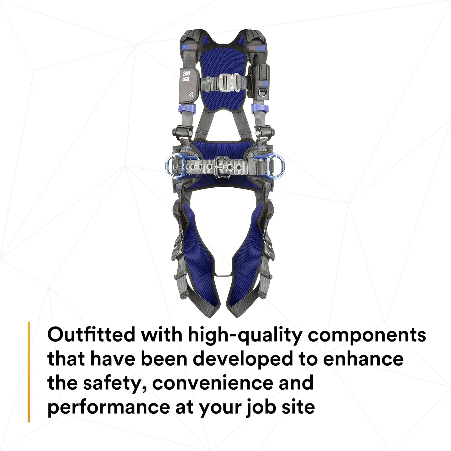3M 1113120 DBI-SALA ExoFit X300 Comfort Construction Positioning Safety Harness, Construction Fall Protection, Aluminum Back and Hip D-Rings, Auto-Locking Quick Connect Leg and Chest Buckles, X-Small