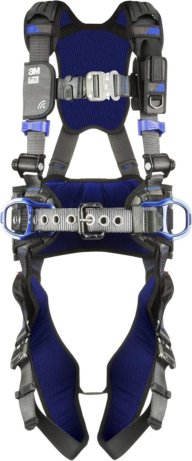 3M 1113120 DBI-SALA ExoFit X300 Comfort Construction Positioning Safety Harness, Construction Fall Protection, Aluminum Back and Hip D-Rings, Auto-Locking Quick Connect Leg and Chest Buckles, X-Small