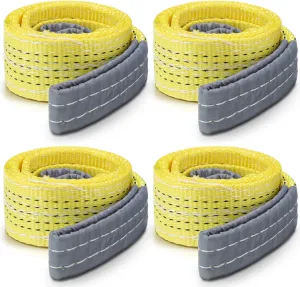 4 Pcs Lift Sling Straps Heavy Duty Web Slings Straps Polyester Nylon for Hoist Car Outdoor Using