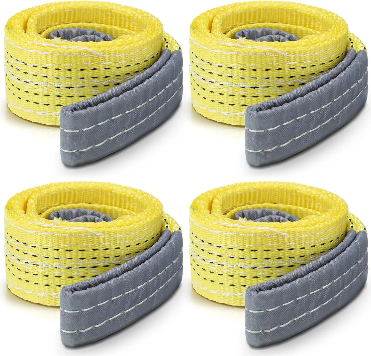 4 Pcs Lift Sling Straps Heavy Duty Web Slings Straps Polyester Nylon for Hoist Car Outdoor Using