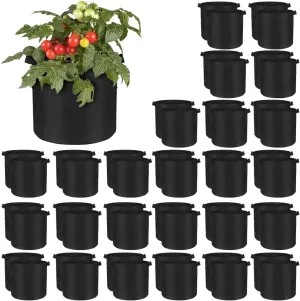 50 Pack Grow Bags Bulks Fabric Pots with Handles Aeration Grow Pots Garden Plant Bags for Gardening, Plant and Vegetables, Black (10 Gallon)
