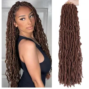 6 Packs Soft Locs Crochet Hair Pre Looped Faux Locs Crochet Braids Goddess Locs Dreadlocs Synthetic Hair For Black Women (30#, 24 Inch (Pack of 6))