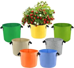 7-Pack 5 Gallon Grow Bags, Multi-Colored Planting Fabric Pots Garden Bags to Grow Vegetables,Flowers,Fruits, Tomato Growing Bag