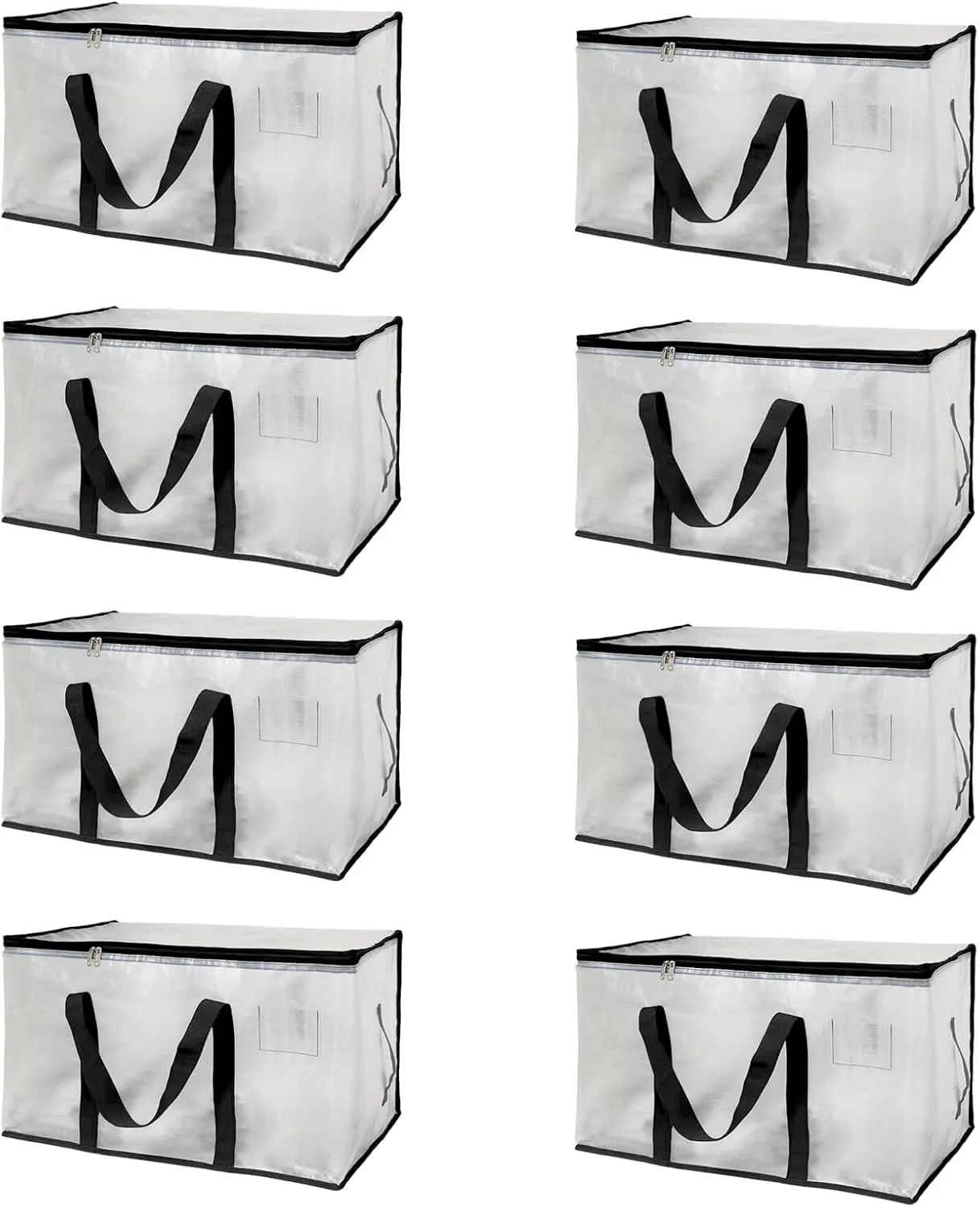 8 Pack Moving Bags Heavy Duty Packing Bags for Moving Extra Large Clear Storage Totes with Backpack Strap Strong Zippers Handle Moving Supplies for Space Saving Storage Bag College Dorm Travel Clothes