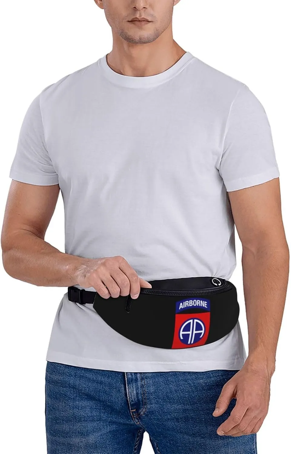 82nd Airborne Division Fanny Pack Daypack Crossbody Waist Bag For Travel Sports Running Hiking