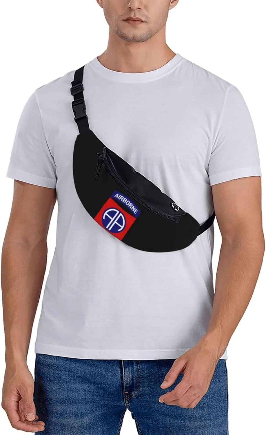 82nd Airborne Division Fanny Pack Daypack Crossbody Waist Bag For Travel Sports Running Hiking