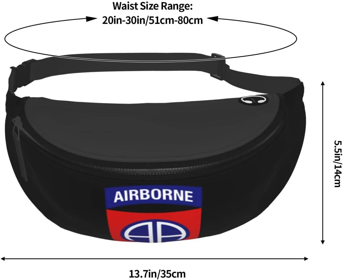 82nd Airborne Division Fanny Pack Daypack Crossbody Waist Bag For Travel Sports Running Hiking