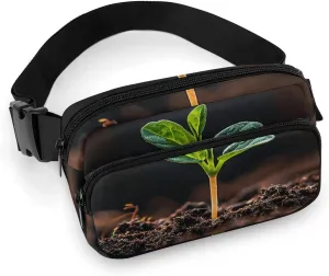 A Seedling Sprouts Fanny Pack for Women Men Waterproof Waist Bag With Adjustable Crossbody Bag for Travel Running Hiking Cycling