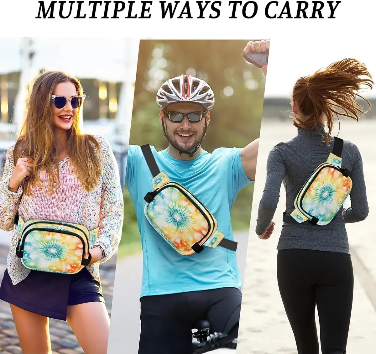 Abstraction Flower Pattern Fanny Packs for Women Men Waterproof Waist Bag with Adjustable Strap Belt Bag for Travel Running Hiking