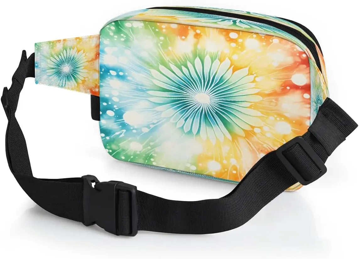 Abstraction Flower Pattern Fanny Packs for Women Men Waterproof Waist Bag with Adjustable Strap Belt Bag for Travel Running Hiking