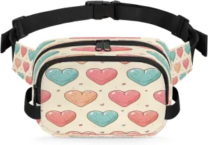 Abstraction Love Color Pattern Fanny Packs for Women Men Waterproof Waist Bag with Adjustable Strap Belt Bag for Travel Running Hiking