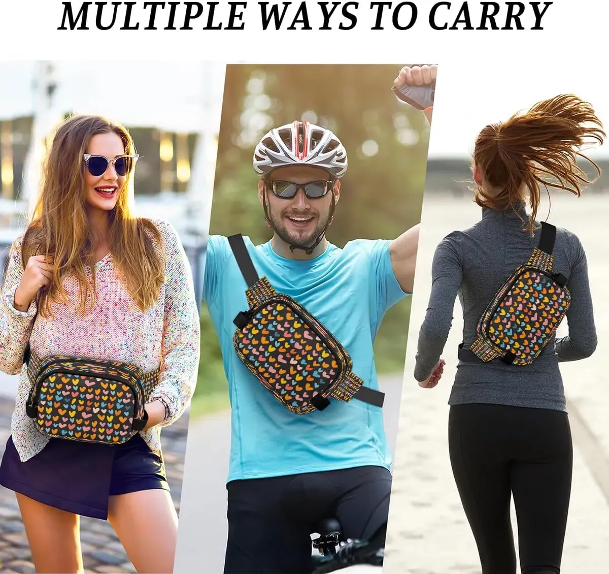 Abstraction Love Color Print Fanny Packs for Women Men Waterproof Waist Bag with Adjustable Strap Belt Bag for Travel Running Hiking