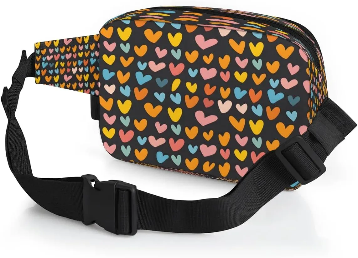 Abstraction Love Color Print Fanny Packs for Women Men Waterproof Waist Bag with Adjustable Strap Belt Bag for Travel Running Hiking